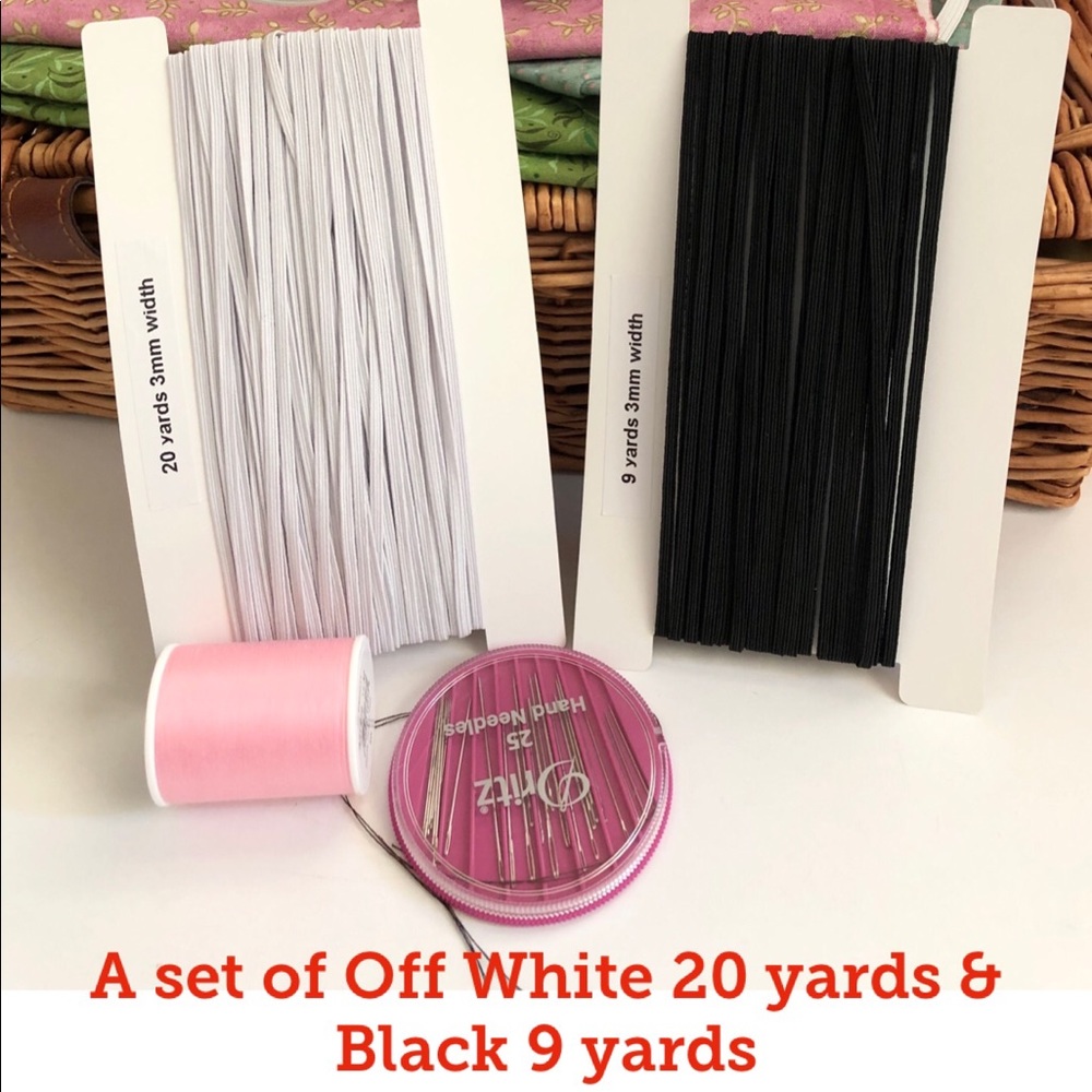 29 Yards Black/Off-White Braided  Elastic sewing